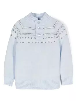 Свитер вязки интарсия Patachou, синий