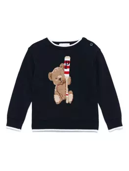 Свитер вязки интарсия Patachou, синий