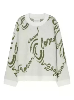 Свитер вязки интарсия с логотипом Closed, белый