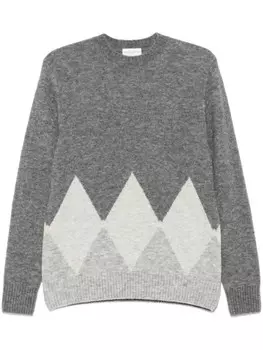 Свитер вязки интарсия с узором аргайл Ballantyne, серый