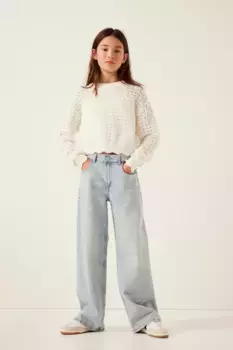 Свитер вязки пуантелле H&M, белый