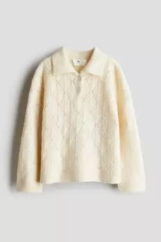 Свитер вязки пуантелле H&M, бежевый