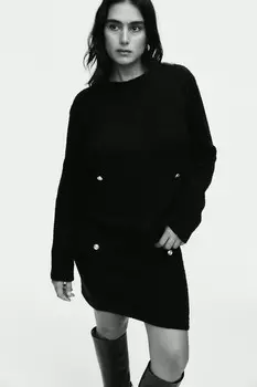 Свитер вязки пуантелле H&M, черный