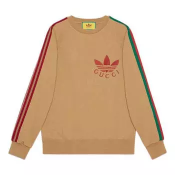 Свитер x adidas cotton sersey sweatshirt 'camel' Gucci, коричневый