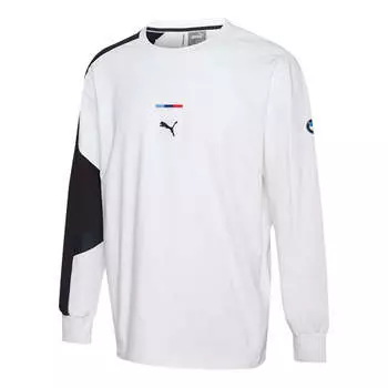 Свитер x bmw motorsport street midlayer sweatshirt 'white black' Puma, белый