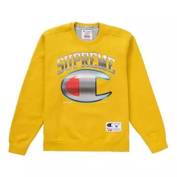 Свитер x champion chrome crewneck 'yellow silver' Supreme, желтый