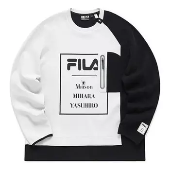 Свитер x mihara yasuhiro lettrer printed sweater 'white black' Fila, белый