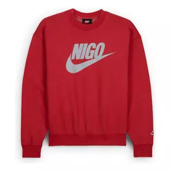 Свитер x nigo fleece sweatshirt 'red grey' Nike, красный