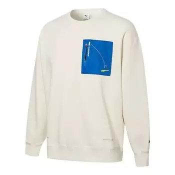 Свитер x roaringwild pocket crew neck sweatshirt 'white blue' Puma, белый