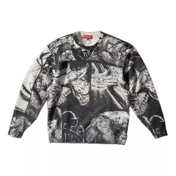 Свитер x the crow sweater 'white black' Supreme, белый