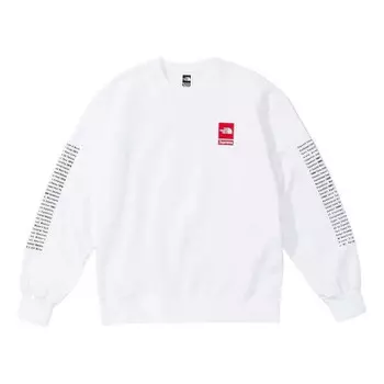 Свитер x the north face crewneck 'white red' Supreme, белый