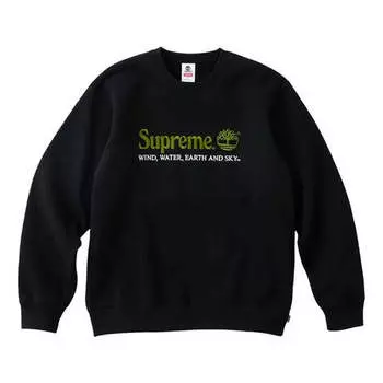 Свитер x timberland crewneck 'black green' Supreme, черный