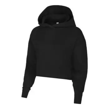 Свитер yoga luxe solid color short long sleeves hoodie black Nike, черный