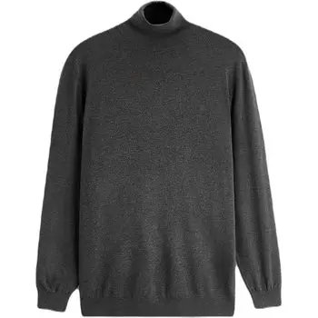 Свитер Zara Basic High Neck, серый с меланжевым эффектом