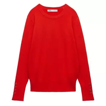 Свитер Zara Basic Knit, красный