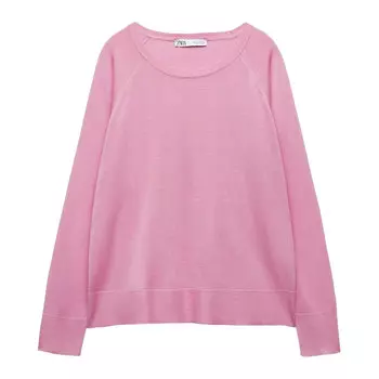 Свитер Zara Basic Knit, ярко-розовый