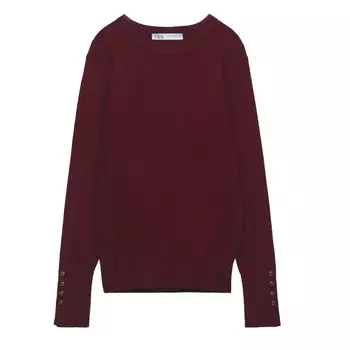 Свитер Zara Basic Knit, винный