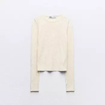 Свитер Zara Jacquard Knit, кремовый