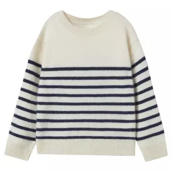 Свитер Zara Kids New Neutrals Striped Cashmere Knit, бежевый/синий