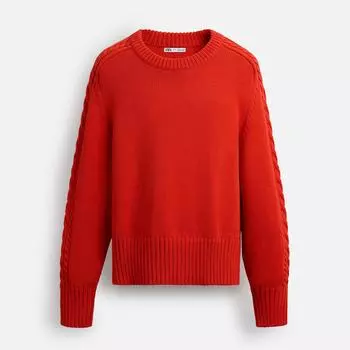 Свитер Zara Limited Edition Cable-knit, красный