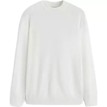 Свитер Zara Mock Neck, желтовато-белый