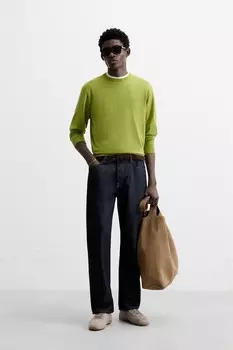 Свитер ZARA, оливково-зеленый