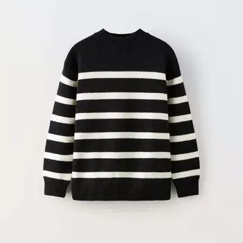 Свитер Zara Striped Knit, черный