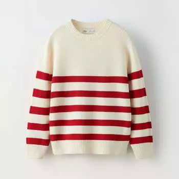 Свитер Zara Striped Knit, красный