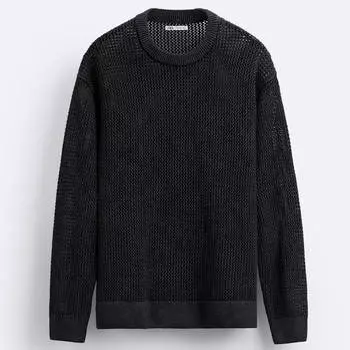 Свитер Zara Textured Crochet, черный