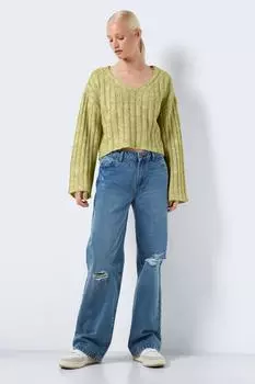 Свитер - Зеленый - Классический крой Noisy May, зеленый