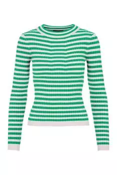 Свитер - Зеленый - Приталенный PIECES, зеленый