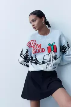 Свитер жаккардовой вязки H&M, синий