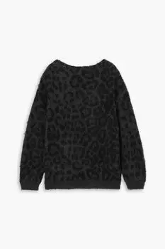 Свитер жаккардовой вязки из смесового мохера с открытыми плечами VALENTINO GARAVANI, угольный