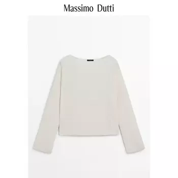 Свитер женские Massimo Dutti с длинными рукавами, кремовый