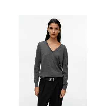 Свитер женский Arket с V-образным вырезом, серый