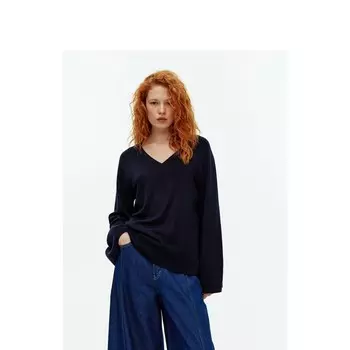 Свитер женский Arket с V-образным вырезом, темно-синий