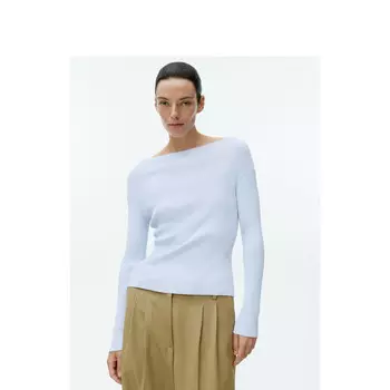 Свитер женский Arket с воротником-лодочкой, светло-голубой