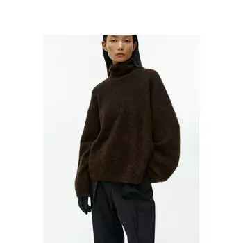 Свитер женский Arket с высоким воротником, темно-коричневый