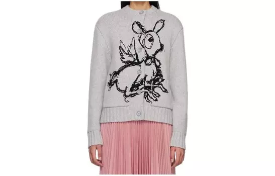 Свитер женский Burberry на пуговицах, серый