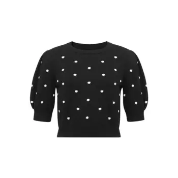 Свитер женский Deep Breath в горошек, белый