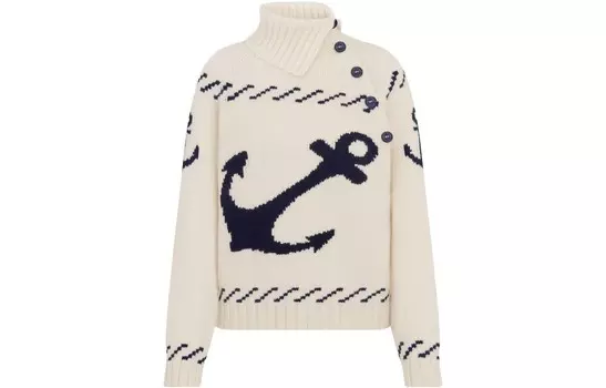 Свитер женский Dior, белый / синий