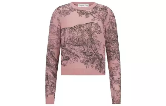 Свитер женский Dior, розовый/белый