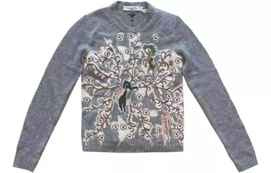 Свитер женский Dior с вышивкой, серый