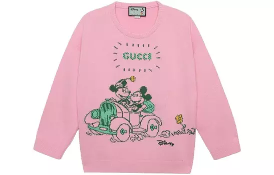 Свитер женский Disney x Gucci, розовый / зеленый