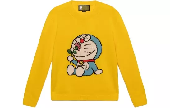 Свитер женский Doraemon x Gucci, желтый