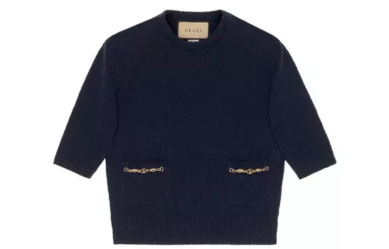 Свитер женский Gucci кашемировый, темно-синий