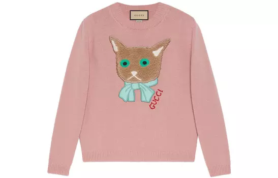 Свитер женский Gucci с круглым вырезом, розовый