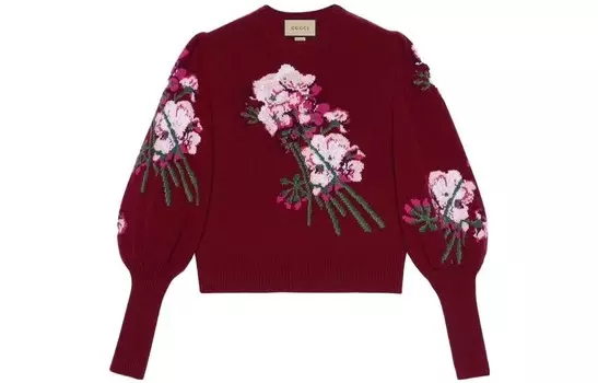 Свитер женский Gucci, темно-красный