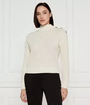 Свитер женский Guess Jeans с декором в виде пуговиц, экрю