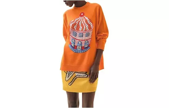 Свитер женский Hermes кашемировый, оранжевый